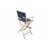 Porta Brace Location Chair | Natural Finish, Signature Blue Seat | 30-inch