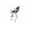 Porta Brace Location Chair | Natural Finish, Signature Blue Seat | 30-inch