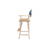 Porta Brace Location Chair | Natural Finish, Signature Blue Seat | 30-inch