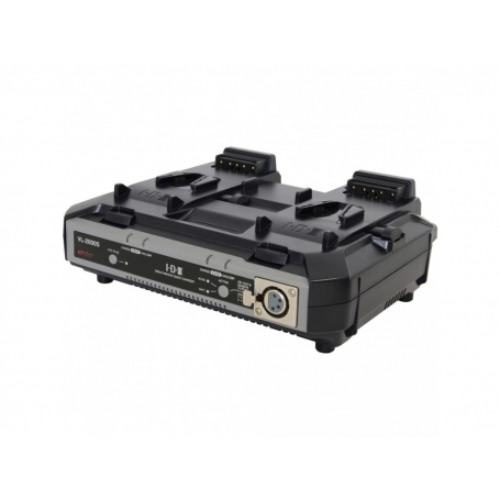 Chargeur rapide Li-Ion 2 canaux simultanés avec sortie DC XLR 4 pin (100W), power base and "Life + Mode"