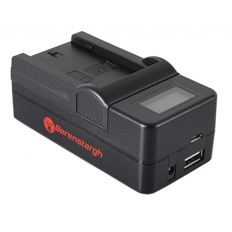Berenstargh Chargeur 1 canal avec écran LCD et sortie USB pour 1683 Sony FZ100, 8.4V